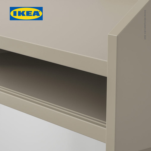 IKEA HAUGA Meja Kerja / Belajar Dengan Penyimpanan Krem 100x45 cm