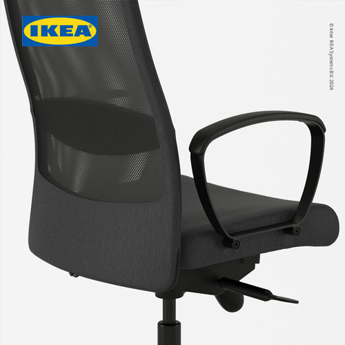 IKEA MARKUS Kursi Kantor Minimalis Vissle Abu-Abu Tua