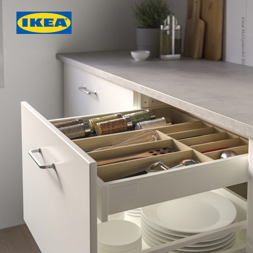 IKEA UPPDATERA Baki Tempat Pemisah Peralatan Makan Bahan Bambu 32x50cm