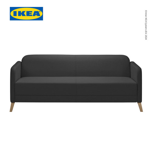 IKEA LINANAS Sofa 3 Dudukan Minimalis Abu-Abu Tua