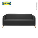 IKEA LINANAS Sofa 3 Dudukan Minimalis Abu-Abu Tua