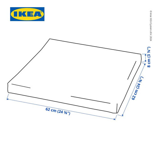 IKEA KUDDARNA Bantal Kursi Luar Ruangan Krem 62x62cm