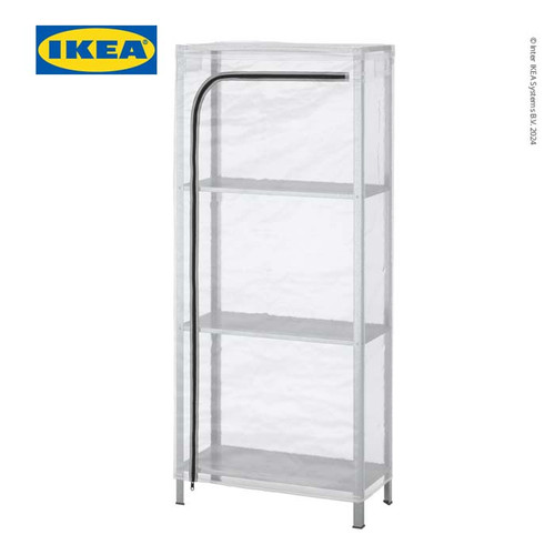 IKEA HYLLIS Sarung Rak Luar/Dalam Ruangan Transparan 60x27x140cm