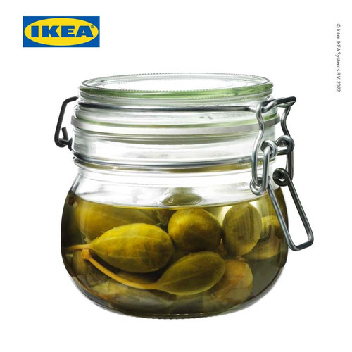 IKEA KORKEN Stoples dengan Penutup Kaca Bening 0.5L