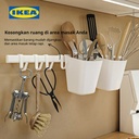 IKEA SUNNERSTA Batang Beserta 4 Kait dan 2 Wadah