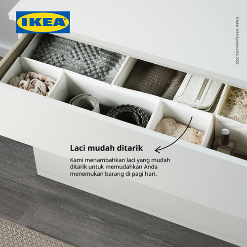 IKEA KULLEN Lemari 6 Laci Putih Minimalis 140x72 cm