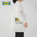 IKEA EFTERTRADA Tote Bag Bahan Katun - Putih