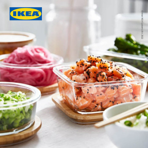 IKEA 365+ Tempat Makanan Kaca Segi Empat 600ml