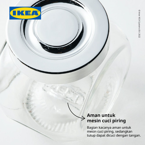 IKEA RAJTAN Stoples Bumbu Kaca Aluminium 15cl Isi 4pcs