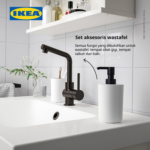 IKEA STORAVAN Perlengkapan Mandi Putih Set Isi 3