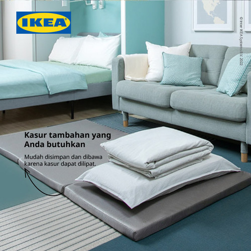 IKEA RAHOLT Kasur Lipat Busa 91x190 cm Abu-Abu