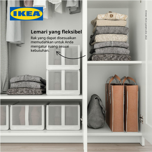 IKEA BRIMNES Lemari Pakaian 3 Pintu dengan Cermin 117x190 cm