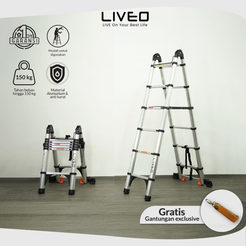 Tangga Double Magic Telescopic Liveo LV-222 / Tangga Lipat Alumunium