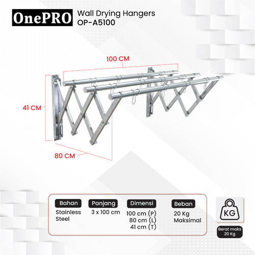 Jemuran dinding ONEPRO OP-A5100