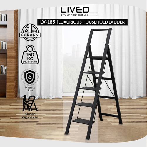 Tangga Rumahan Lipat Alumunium LIVEO LV-185 / Ladder 5 Step