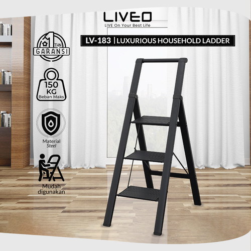 Tangga Rumahan Lipat Alumunium LIVEO LV-183 / Ladder 3 Step