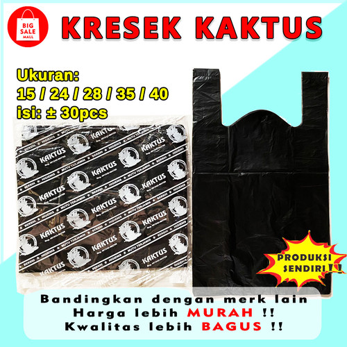 Plastik Kresek Ekonomis HITAM MERAH UK 15/24/28/35/40 laundry TIPIS!!!