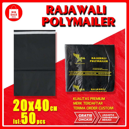 Plastik Polymailer 20x40cm isi 50 pcs RAJAWALI Olshop Packing Premium