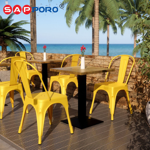 SAPPORO ODNES - Meja Makan Set | Meja Tolix Set | Dining Table Set