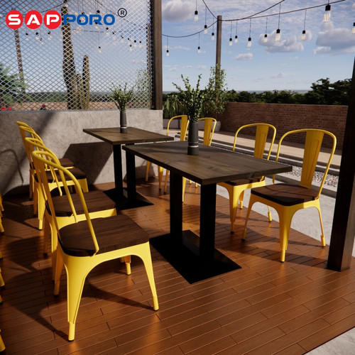 SAPPORO GALA - Meja Makan Set | Meja Tolix Set | Dining Table Set