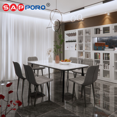 SAPPORO CASTELLO - Meja Makan Set Marmer | Dining Set Marmer