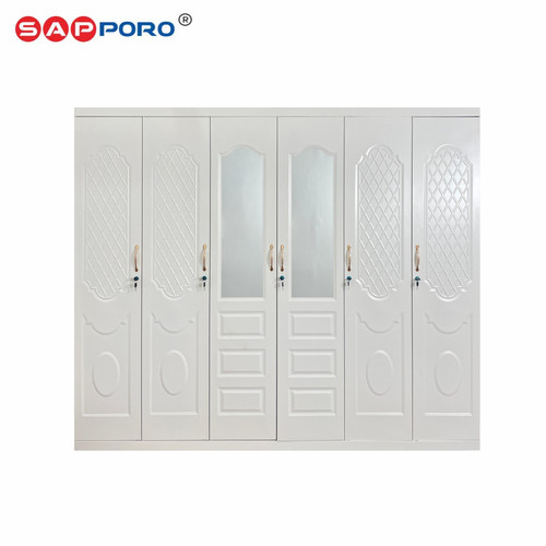 SAPPORO PARMA 6 - Lemari Pakaian Besi 6 Pintu | Steel Wardrobe 6 Doors