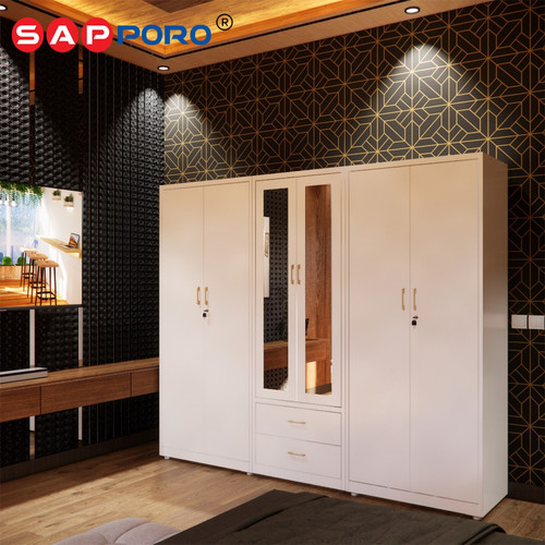 SAPPORO MODENA - Lemari Pakaian Besi 6 Pintu Gamis & Hijab