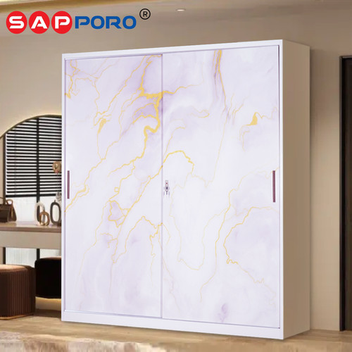 SAPPORO BELLAGIO - Lemari Pakaian Besi Sliding Door | Steel Wadrobe