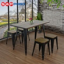 SAPPORO KERAVA - Meja Makan Set | Meja Tolix Set | Dining Table Set