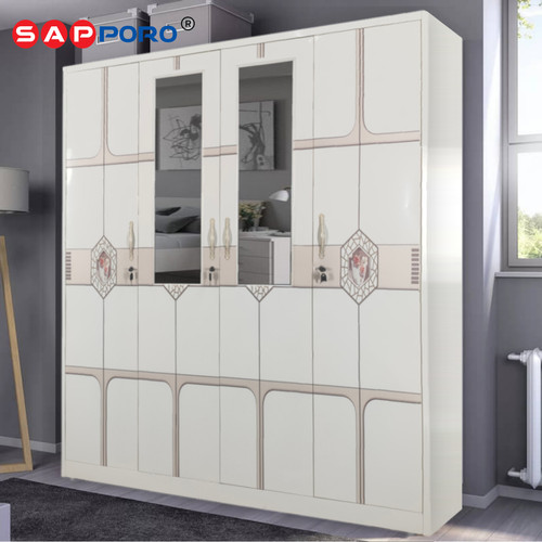 SAPPORO LICATA - Lemari Pakaian Besi 4 Pintu | Steel Wardrobe 4 Doors