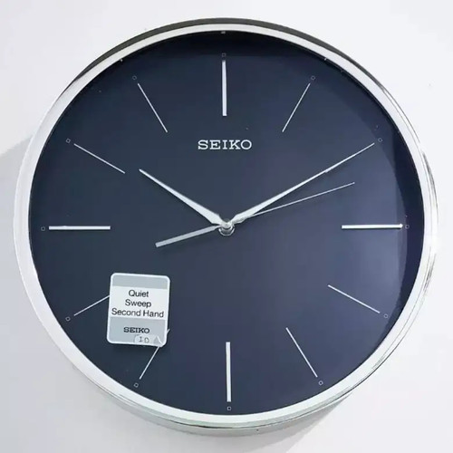 Jam Dinding Seiko Bulat QXA688A Detik Senyap Sweep Black 30cm Original