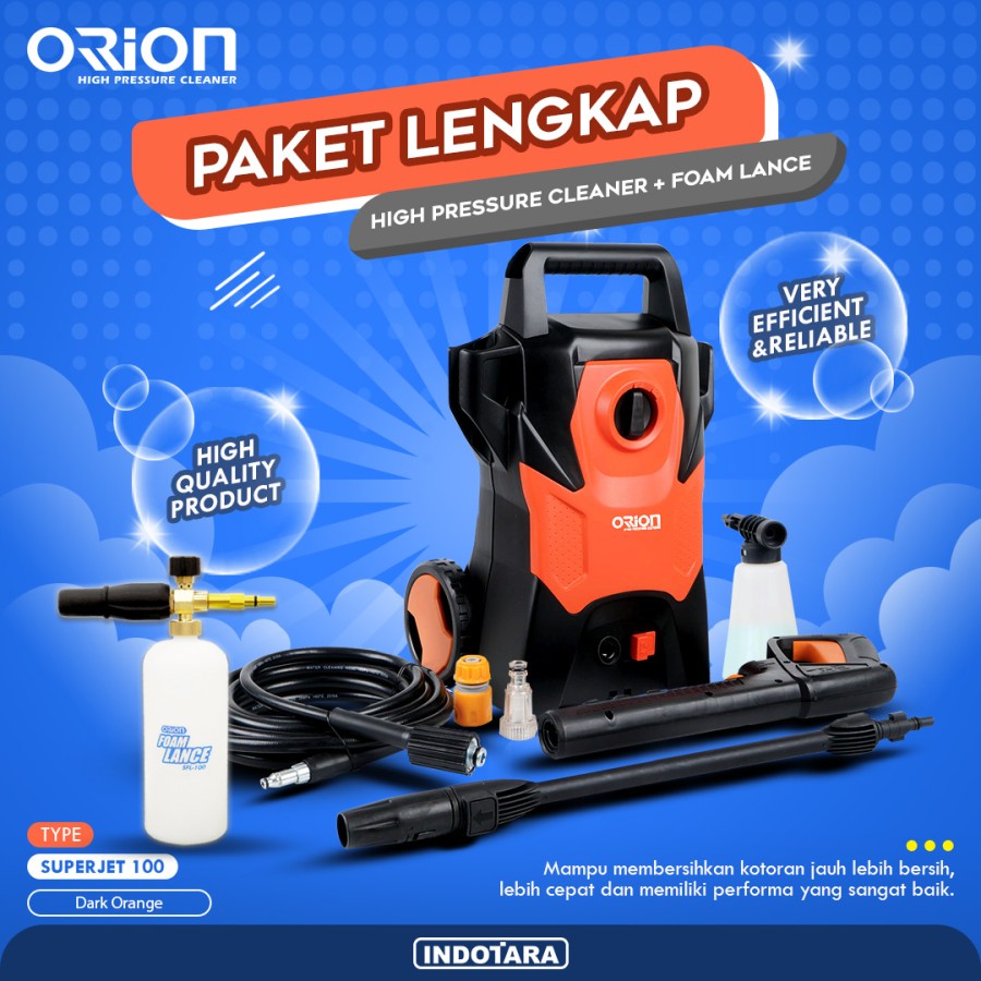 Paket Lengkap - Orion Jet Cleaner Superjet100 - 1 Foam Lance SFL100