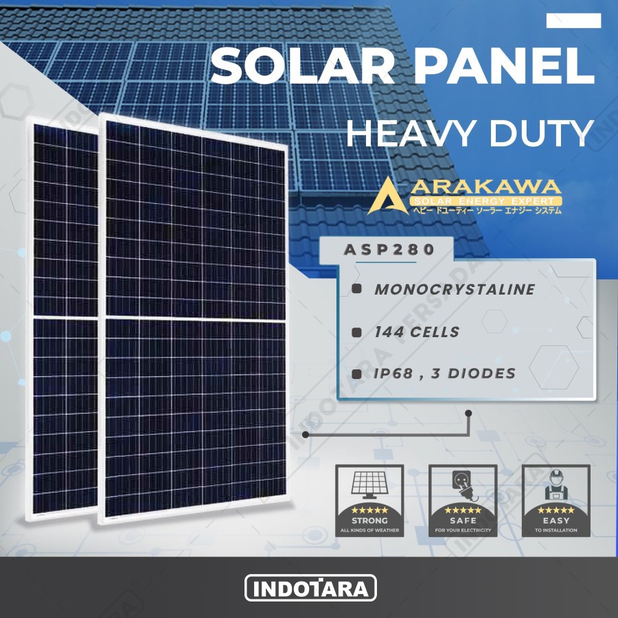 Solar Panel Monocrystalline 144 Cells - Arakawa 460WP