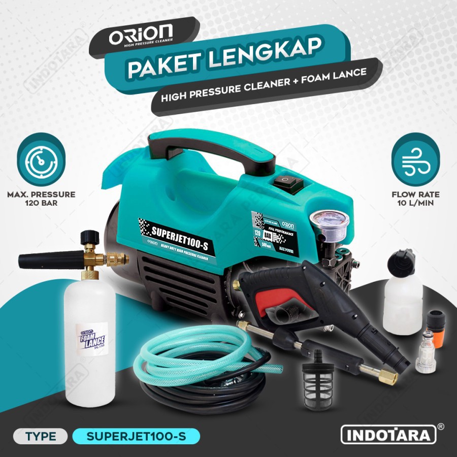 Paket Lengkap - Orion Jet Cleaner Superjet100S - 1 Foam Lance SFL100S