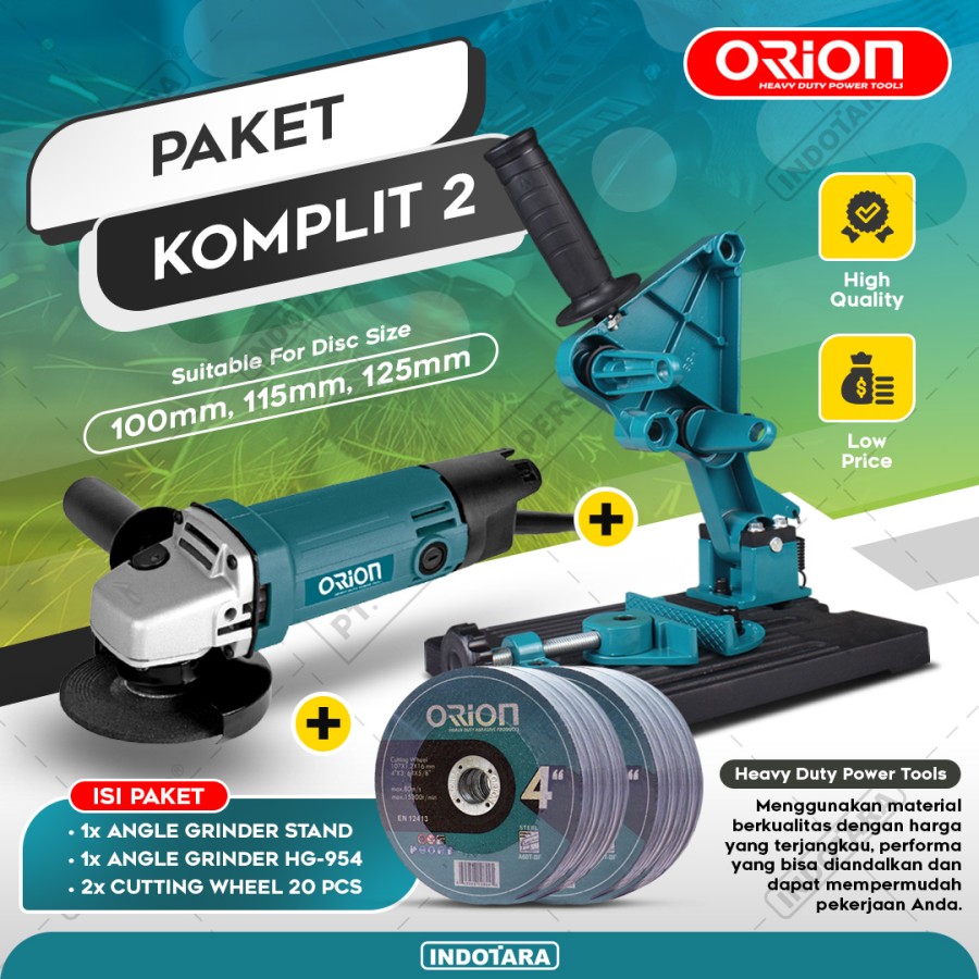 Paket Komplit 2 - Gerinda Tangan Orion HG954