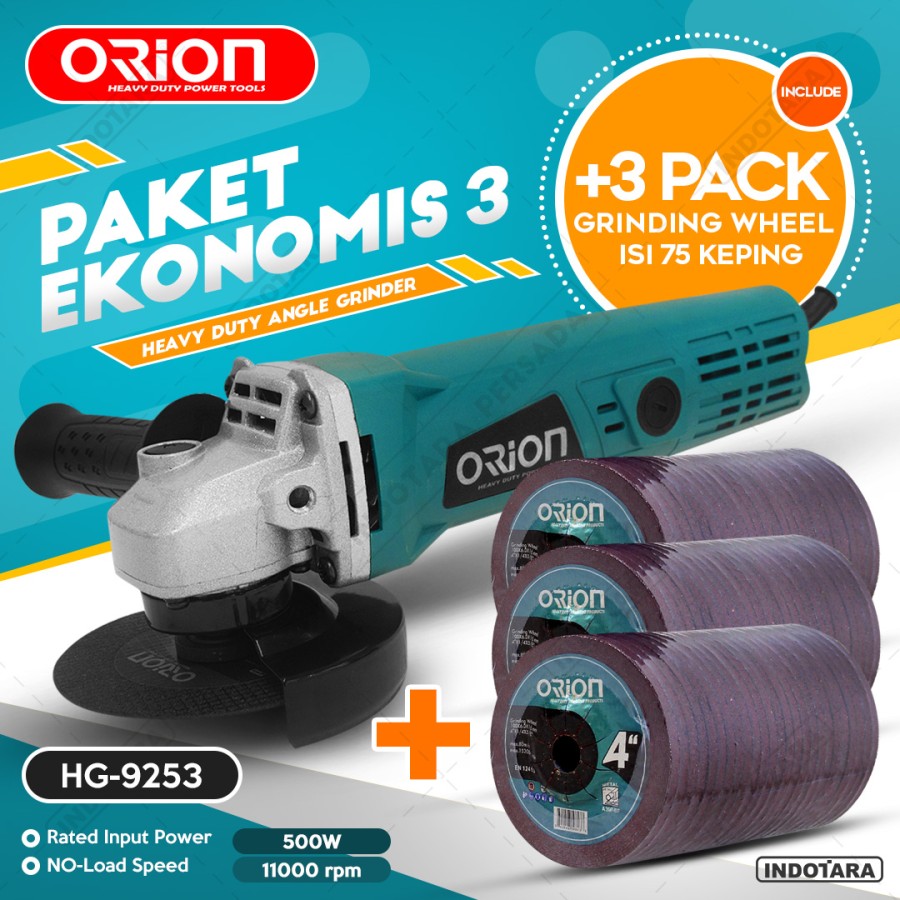 Paket Ekonomis 3 - Gerinda Tangan HG9523 - 3 Pack Mata Gerinda Poles