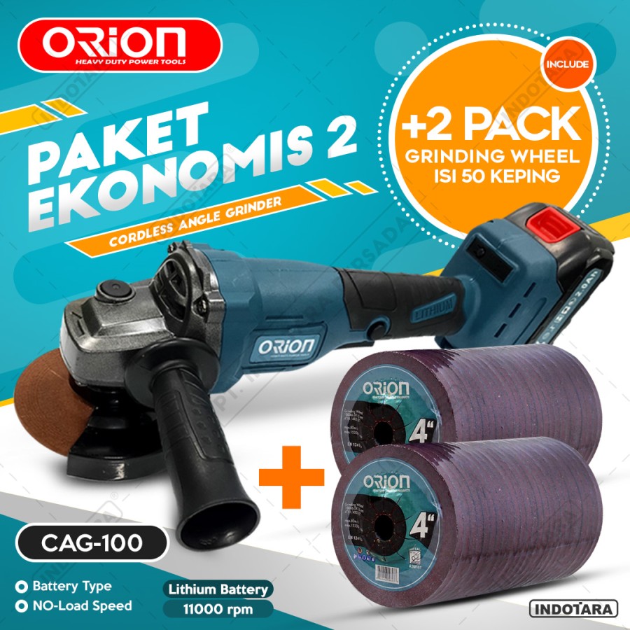 Paket Ekonomis 2 - Gerinda Tangan CAG100 - 2 Pack Mata Gerinda Poles