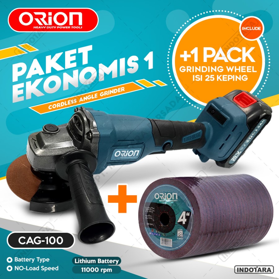 Paket Ekonomis 1 - Gerinda Tangan CAG100 - 1 Pack Mata Gerinda Poles