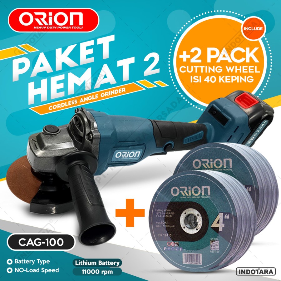 Paket Hemat 2 - Gerinda Tangan CAG100 - 2 Pack Mata Gerinda Potong