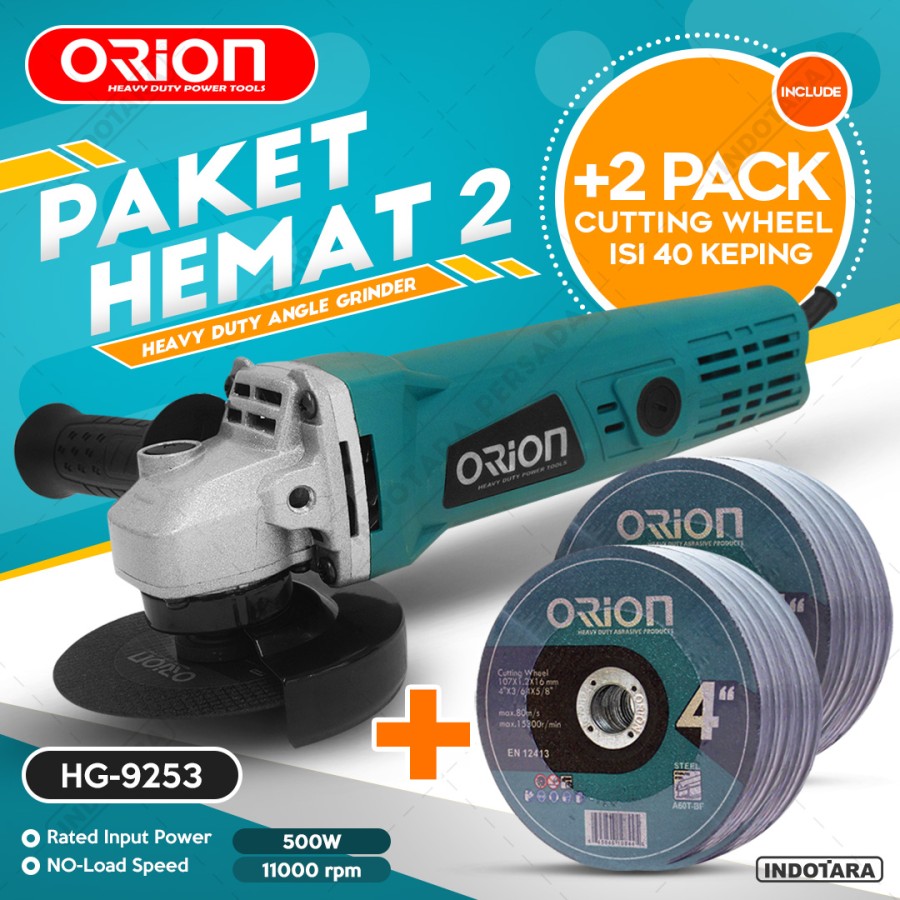 Paket Hemat 2 - Gerinda Tangan HG9523 - 2 Pack Mata Gerinda Potong