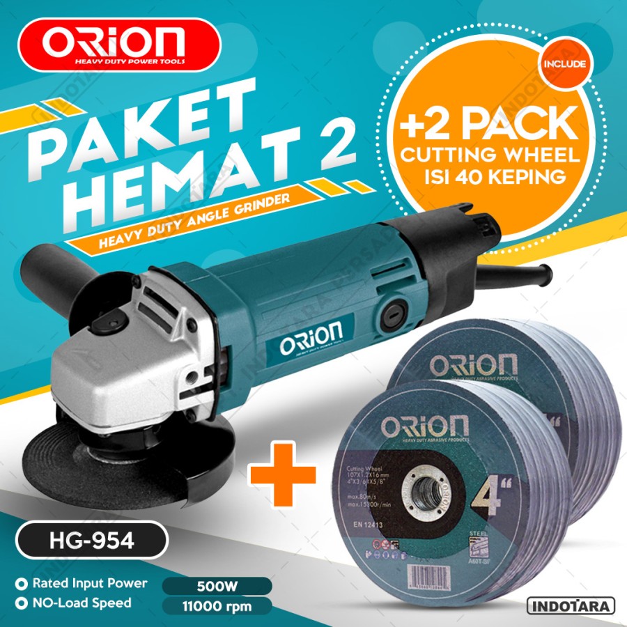 Paket Hemat 2 - Gerinda Tangan HG954 - 2 Pack Mata Gerinda Potong