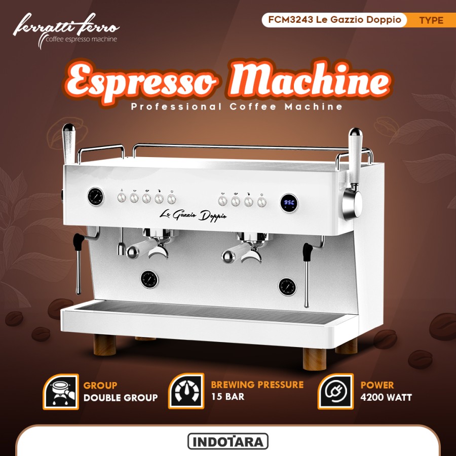 Mesin Kopi Espresso Ferratti Ferro FCM3243 Le Gazzio Doppio