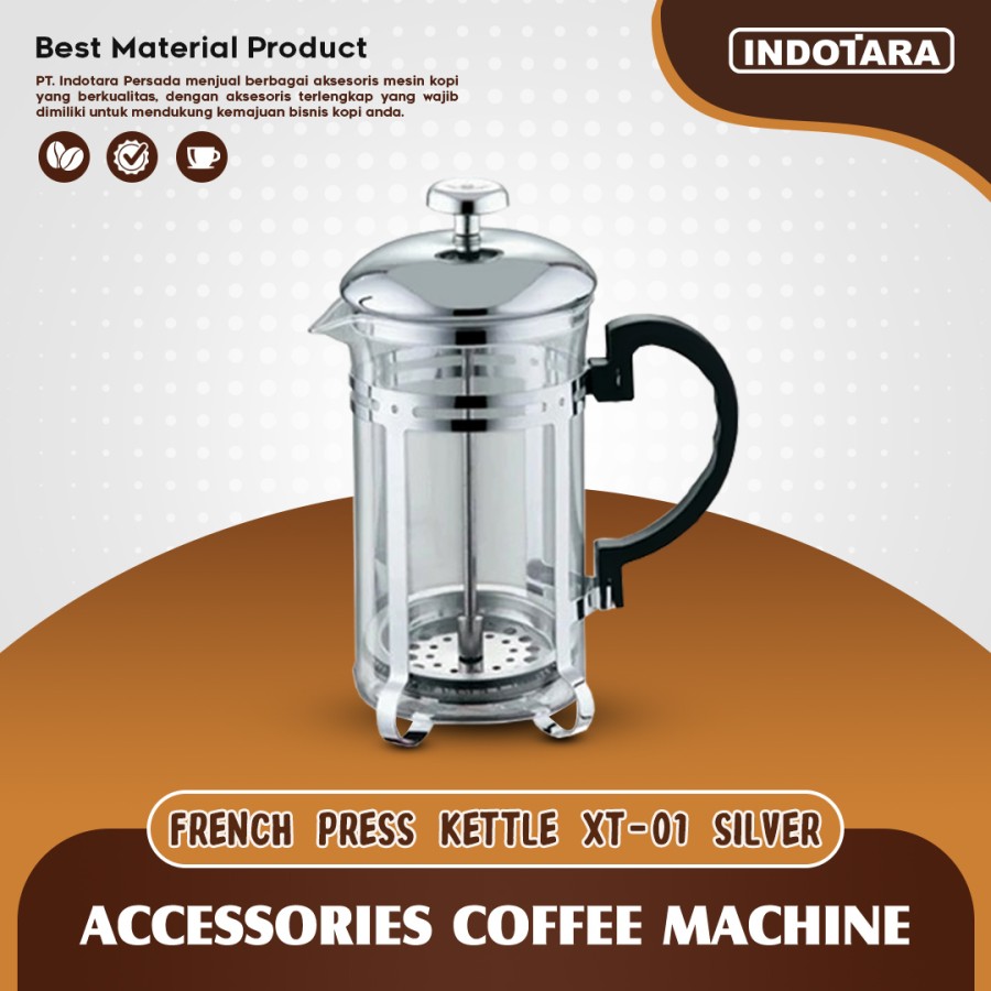 French Press Coffee / Coffee Maker Tea Plunger 600ML - XT01