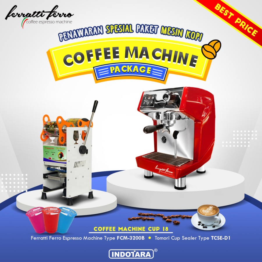 Paket Mesin Kopi Espresso Machine Cup - 18