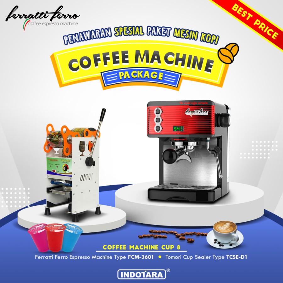 Paket Mesin Kopi Espresso Machine Cup - 8