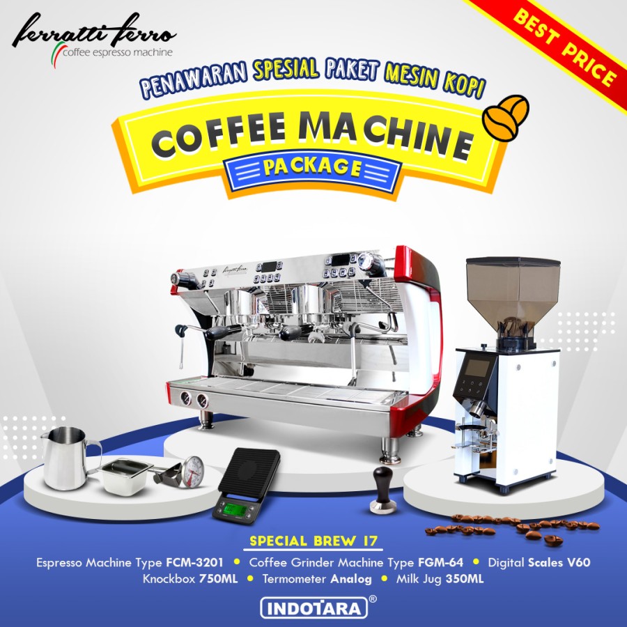 Paket mesin kopi Espresso Special Brew 17 - 18