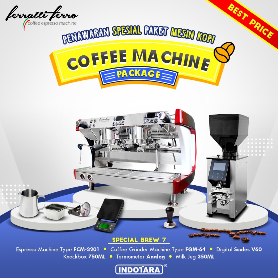 Paket mesin kopi Espresso Special Brew 7 - 8