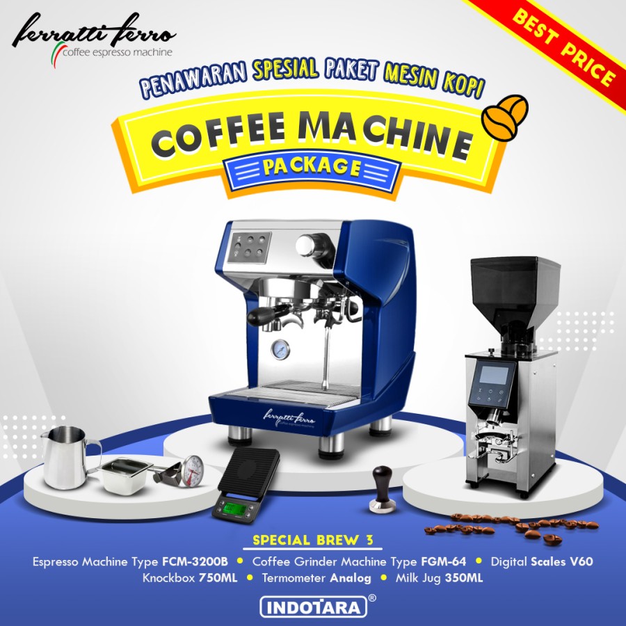 Paket mesin kopi Espresso Special Brew 1 - 2 - 3