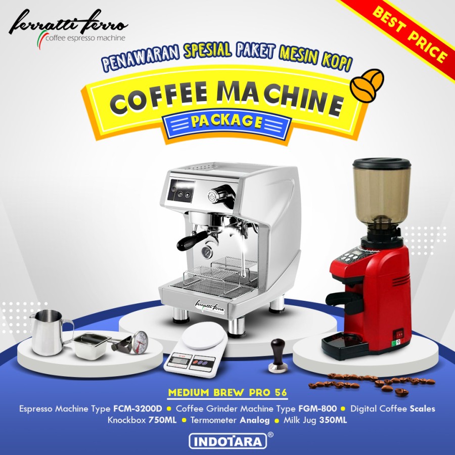 Paket mesin kopi Espresso Medium Brew Pro 55 - 56 - 57