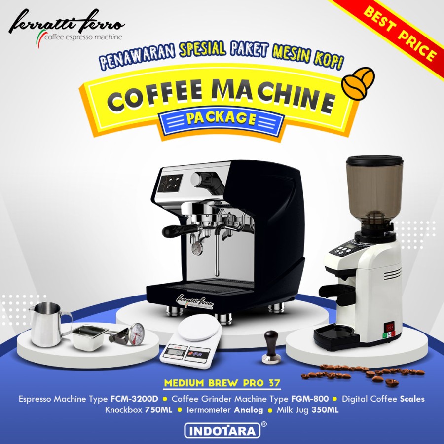 Paket mesin kopi Espresso Medium Brew Pro 37 - 38 - 39